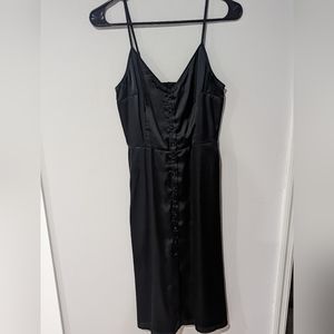 - Abercrombie and Fitch satin black midi dress